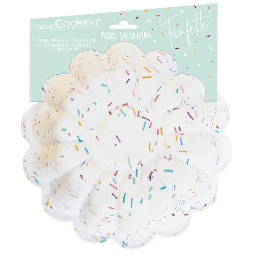 ScrapCooking 2993 Funfetti Silicone Charlotte & Brioche Mould - Easy Release - Cake Mould - 20 cm - Flexible & Non-Stick - Baking Accessory