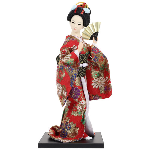 VOSAREA 12 Inch Geisha Kimono Doll Japanese Geisha Doll Traditional Beautiful Maiko Doll Japanese Geisha Girl Desktop Ornaments Home Decor