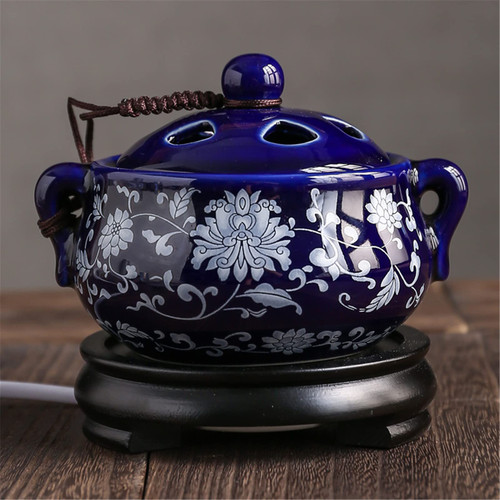 Electric Incense Burner with Timer, Ceramic Censer,Frankincense Resin Burner, Bakhoor Burner, Educes The Trouble of Igniting, No Open Flame, Eliminates fire Hazard, Safer, Made Easy