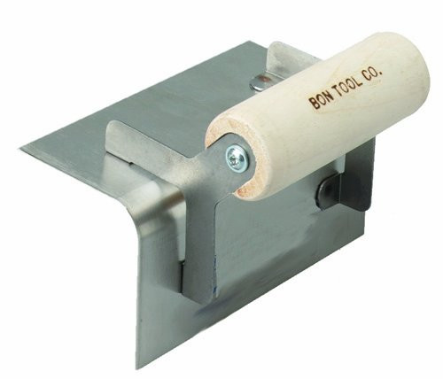 Bon 12-515 6-Inch by 2-1/2-Inch Stainless Steel Step and Corner Outside Tool, 1/4-Inch Radius with Wood Handle