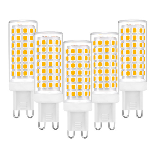 BAOMING G9 LED Bulb Dimmable 6W, 60 Watt G9 Base Halogen Equivalent, 2700K Soft Warm White, 120V No-Flicker, Chandelier Lighting 600LM (5 Pack)