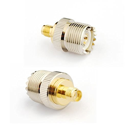 RF Coaxial Coax Adapter SMA Female to UHF Female SO-239 SO239 Pack of 2