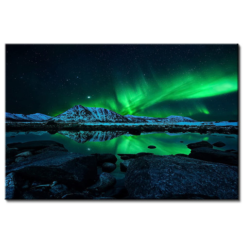 Northern Lights Wall Art Nature Mountain Scenery Wall Decor Green Aurora Borealis Canvas Picture Art 12x16" Nordic Alaska Landscape Painting Artwork for Living Room Bathroom Bedroom Home Decoration Northern Lights Wall Art Nature Mountain Scenery Wall Decor Green Aurora Borealis Canvas Picture Art 12x16" Nordic Alaska Landscape Painting Artwork for Living Room Bathroom Bedroom Home Decoration