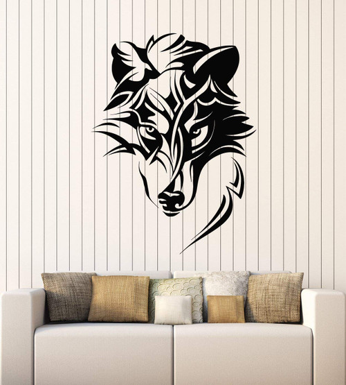 Vinyl Wall Decal Abstract Celtic Wolf Predator Ornament Head Stickers Mural Large Decor (g2423) Black Vinyl Wall Decal Abstract Celtic Wolf Predator Ornament Head Stickers Mural Large Decor (g2423) Black