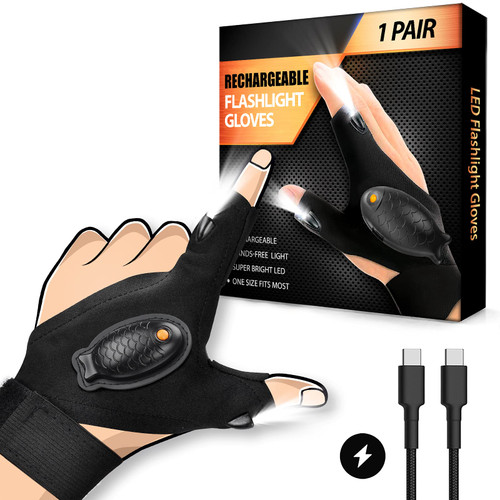 Rechargeable LED Flashlight Gloves Gifts for Men Women, Stocking Stuffers for Men Dad Husband Christmas Birthday Gift Idea, Waterproof Lighted Gloves Cool Gadget for Repairing Fishing Camping Car Guy Rechargeable LED Flashlight Gloves Gifts for Men Women, Stocking Stuffers for Men Dad Husband Christmas Birthday Gift Idea, Waterproof Lighted Gloves Cool Gadget for Repairing Fishing Camping Car Guy