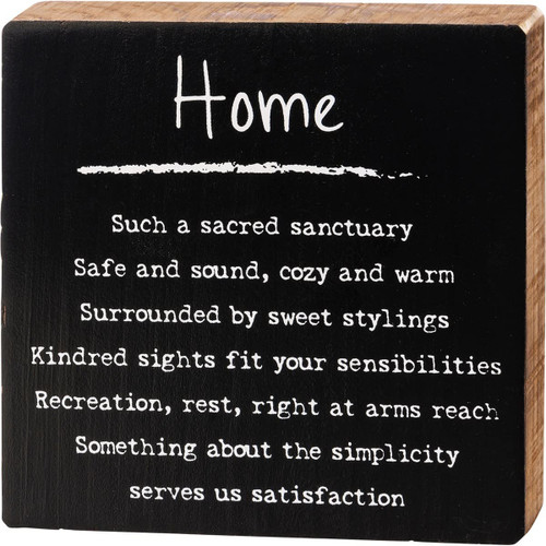Primitives By Kathy 112130 Home Block Sign, 4-inch Square Primitives By Kathy 112130 Home Block Sign, 4-inch Square