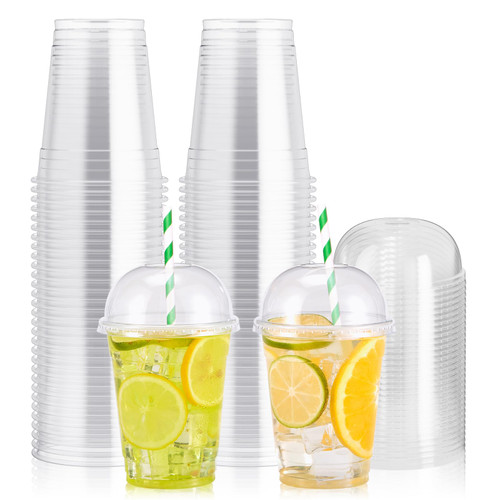100 PACK 12 oz Clear Plastic Cups with Dome Lids, Disposable Dessert Cups, Parfait Cups for Ice Cream, Iced Cold Coffee Drinks, Cupcake, Fruit Cups for Party 100 PACK 12 oz Clear Plastic Cups with Dome Lids, Disposable Dessert Cups, Parfait Cups for Ice Cream, Iced Cold Coffee Drinks, Cupcake, Fruit Cups for Party