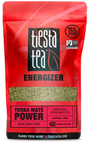 Tiesta Tea Yerba Mate Power, Traditional Green Mate Tea, 200 Servings, 1 Lb Bag, High Caffeine, Loose Leaf Mate Tea Energizer Blend, Non-GMO