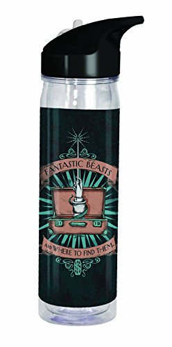 Spoontiques Fantastic Beasts Flip Top Water Bottle, Black