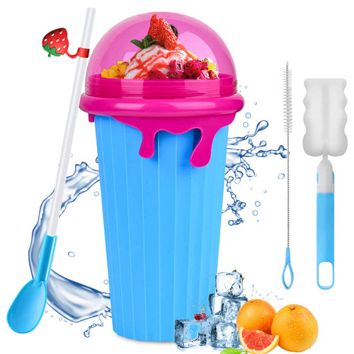 Slushie Maker Cup, TIKTOK Slushy Cup Magic Quick Frozen Smoothies Cup, 500ml Slushie Cup Homemade Milk Shake Ice Cream Maker Cooling Cup DIY for Family (Blue) Slushie Maker Cup, TIKTOK Slushy Cup Magic Quick Frozen Smoothies Cup, 500ml Slushie Cup Homemade Milk Shake Ice Cream Maker Cooling Cup DIY for Family (Blue)