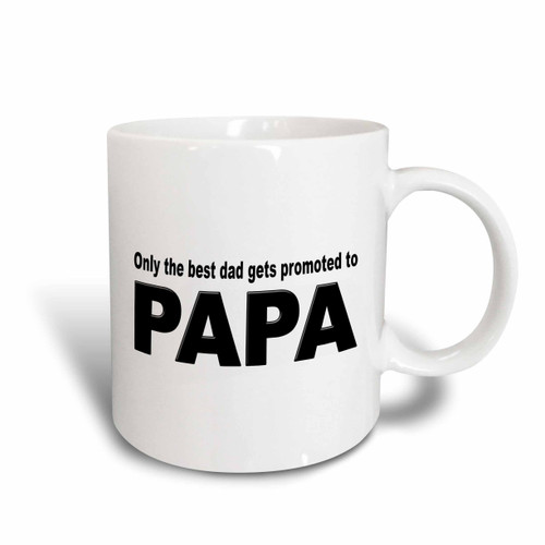 3dRose Only The Best Dad Gets Promoted To Papa Two Tone Mug, 11 oz, Red 3dRose Only The Best Dad Gets Promoted To Papa Two Tone Mug, 11 oz, Red