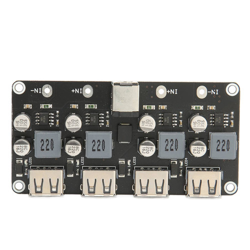 Fafeicy USB Charging Converter Board, 4 Way Fast Charge Module 12V 24V to QC3.0 Power Buck Module USB Phone Charging Converter Board, Power Accessories
