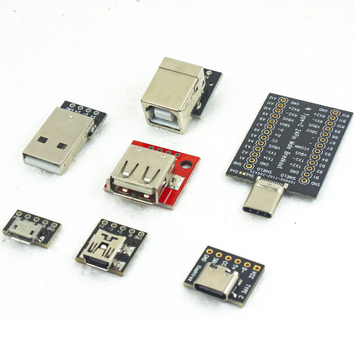 whiteeeen USB Type A Male Female Type B Micro Mini Female Breakout Board Adapter Total:7pcs