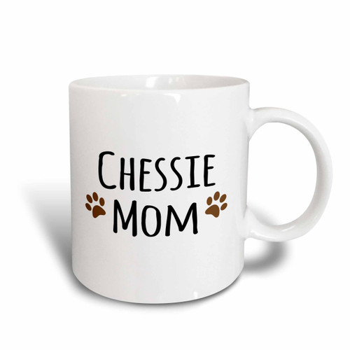 3dRose Chessie Dog Mom Two Tone Mug, 11 oz, Red