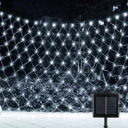 Anycosy 390 LED Christmas Net Lights,13x5ft 8 Modes Waterproof Mesh String Lights for Xmas,Trees, Bushes, Wedding, Garden Outdoor Decorations (Solar Powered - White)