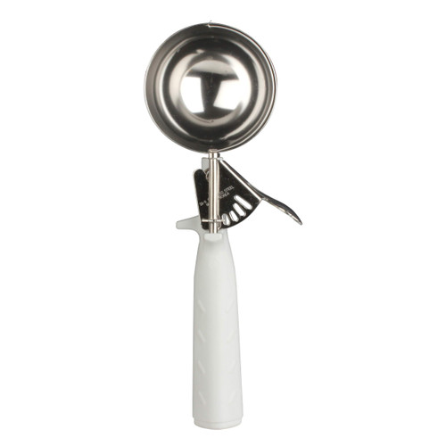 Thunder Group 5 1/3 oz disher, 6 white, triangle handle, comes in each