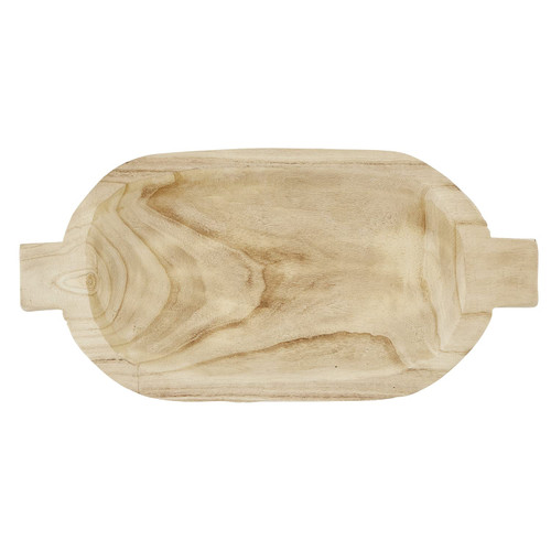 Santa Barbara Design Studio Paulownia Wood Double Handle Bowl, 17.5 x 8.5-Inch, Natural