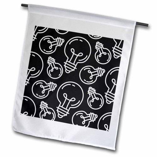 3dRose Anne Marie Baugh - Patterns - Black and White Lightbulb Pattern - Flags (fl_354308_1)
