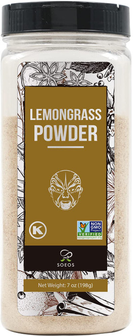 Soeos Lemongrass Powder 7 ounce (198g), Lemongrass Herb, Lemongrass Powder Bulk, Freshly Ground Dried Lemongrass, Natural, Non-GMO Verified, Kosher, Flavorful Herb for Tea Soeos Lemongrass Powder 7 ounce (198g), Lemongrass Herb, Lemongrass Powder Bulk, Freshly Ground Dried Lemongrass, Natural, Non-GMO Verified, Kosher, Flavorful Herb for Tea