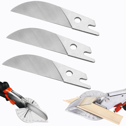 Wonglea Miter Shears Replacement Blade,SK5 Steel Blade Quarter Round Cutting Tool for Angular Cutting Moulding,3pcs Shoe Molding Cutter Blade,Replacement blades for Quarter Round Cutter,Mitre Shears