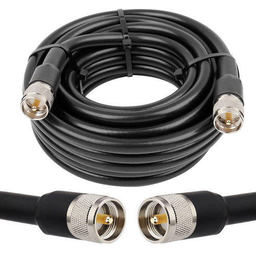 KMR400 Coaxial Cable 20FT, MOOKEERF PL259 CB Antenna Coax Cable Jumper UHF Cable Male to Male Connector Low Loss 50 Ohm for Ham Radio, VHF Radio, Antenna Analyzer, SWR Meter