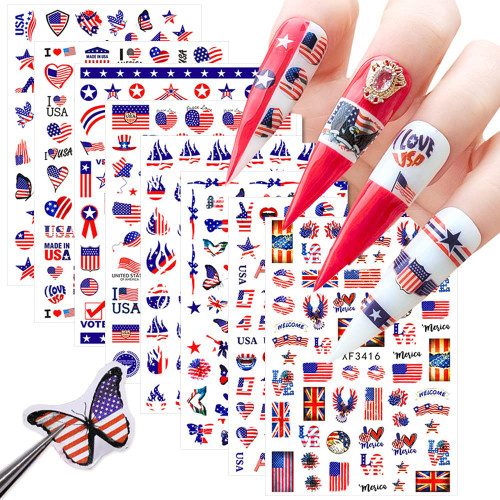 July of 4th Nail Stickers Independence Day Patriotic Designer Nail Decals 3D Self-Adhesive 4th of July Nail Art Supplies Flame Butterfly Heart I Love American Flag Design Nail Art Stickers for Women July of 4th Nail Stickers Independence Day Patriotic Designer Nail Decals 3D Self-Adhesive 4th of July Nail Art Supplies Flame Butterfly Heart I Love American Flag Design Nail Art Stickers for Women