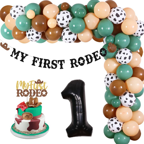 Cowboys First Rodeo Birthday Party - Cowboy 1st Birthday Decorations Balloon Garland Arch Kit with Number 1 Foil Balloon, My First Rodeo Banner Cake Topper for Cowboy Themed Party 1st Birthday Cowboys First Rodeo Birthday Party - Cowboy 1st Birthday Decorations Balloon Garland Arch Kit with Number 1 Foil Balloon, My First Rodeo Banner Cake Topper for Cowboy Themed Party 1st Birthday