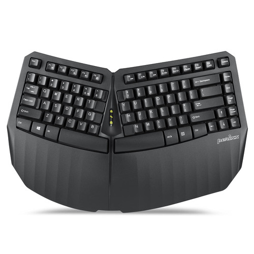 Perixx PERIBOARD-613B Compact Wireless Ergonomic Split Keyboard with Dual 2.4G and Bluetooth Mode - Compatible with Windows 10 and Mac OS X System - Black - US English (11804)