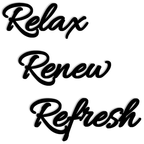 Gtzmfe 3PCS Bathroom Wall Decor Metal Black Bathroom Decor Wall Art Signs Relax Renew Refresh Sign Black Relax Sign Bathroom Decor Wall Art Farmhouse Relax Sign Metal Wall Art For Home Decoration