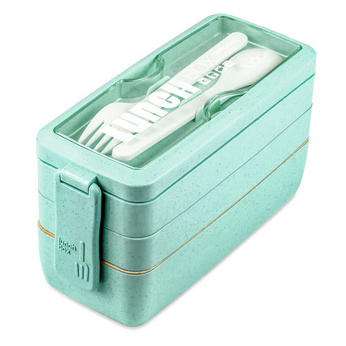 Iteryn Bento Box Lunch Box, 3-In-1 Compartment Containers - Wheat Straw, Leakproof Stackable Bento Lunch Box Meal Prep Iteryn Bento Box Lunch Box, 3-In-1 Compartment Containers - Wheat Straw, Leakproof Stackable Bento Lunch Box Meal Prep
