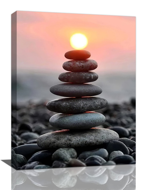 ZHONGH Zen Wall Art Stone Sunrise Pictures Wall Decor Zen Room Decor Canvas Print Yoga Spa Meditation Painting Home Decorations Artwork For Spiritual Room Office Living Room Bedroom Bathroom 12"x16" ZHONGH Zen Wall Art Stone Sunrise Pictures Wall Decor Zen Room Decor Canvas Print Yoga Spa Meditation Painting Home Decorations Artwork For Spiritual Room Office Living Room Bedroom Bathroom 12"x16"