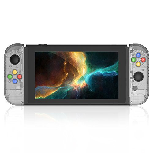 Replacement Housing Shell Case Set for Nintendo Switch Right Left Joy-Con Controller and Switch Console DIY replacement kit for your Switch without Electronics (Joycon-Smoke Black)