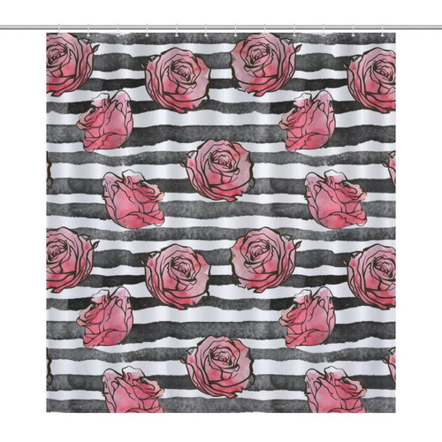Beautiful Roses Flowers Shower Curtain Waterproof Polyester Bath Curtain for Home Bathroom Hotel Decor 66x72Inch?168x183cm?