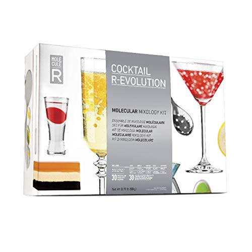 MOLECULE-R  Molecular Mixology Introductory Kit by | Modernist Cocktail Drinks | Learn Spherification Gellification Emulsification Suspension | With Additives, Tools, Recipe Booklet