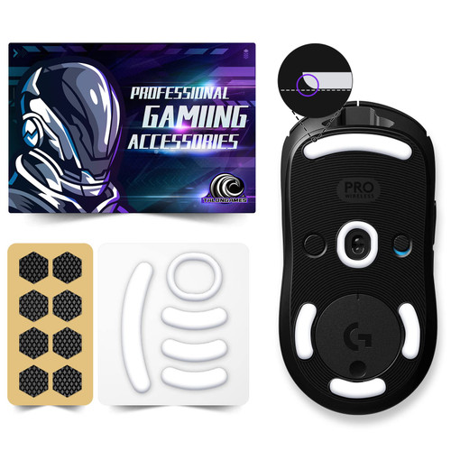 TALONGAMES Rounded Curved Edges Mouse Feet Skates Pads Compatible with Logitech G PRO Wireless Gaming Mouse Feet Replacement(0.8mm, Smooth, Pure White PTFE) Pro Performance Upgrade