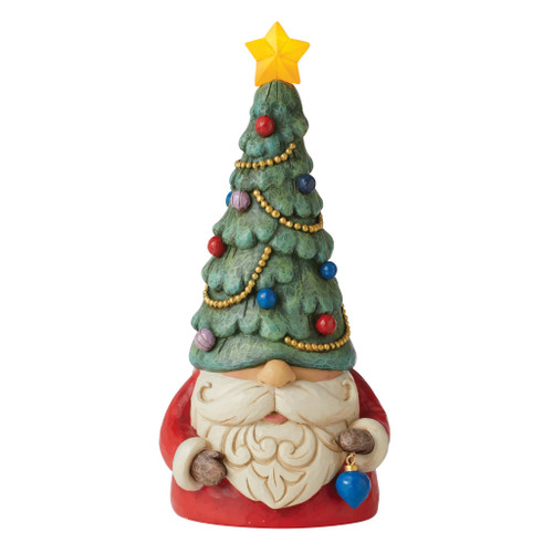Enesco Jim Shore Heartwood Creek Lighted Christmas Tree Gnome Lit Figurine, 9.25 Inch, Multicolor
