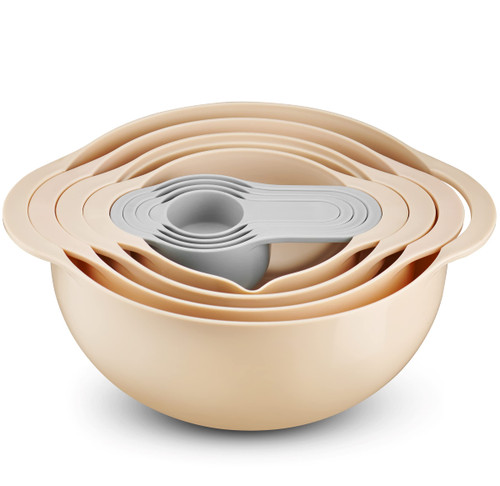Mixing Bowls Set with Measuring Cups and Spoons Set, Sieve Sifter Colander Strainer, Meal Prep, Food Storage Bowls - 8 Piece Kitchen Accessories Set