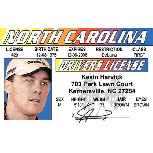 Signs 4 Fun NRIDH Kevin Harvick's Driver's License