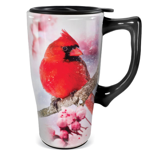 Spoontiques - Ceramic Travel Mugs - Cardinal Cup - Hot or Cold Beverages - Gift for Coffee Lovers
