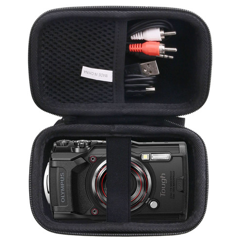 JINMEI Hard EVA Carrying Case Compatible with Olympus Tough TG-6/ TG-5/TG-4 Digital Camera Case. (Black)