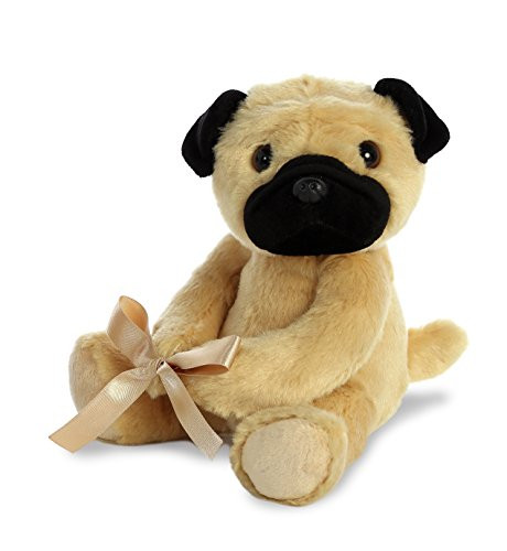 Aurora World Plush Vase Hugger Pug Puppy Plush Toy, Brown