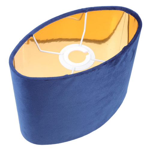 LALAFINA 1pc Oval Lamp Shade E27 Table Lamp Shade Clip On Bulb Cloth Lampshade Replacement Light Cover for Table Lamp and Floor Light, Blue Lampshade