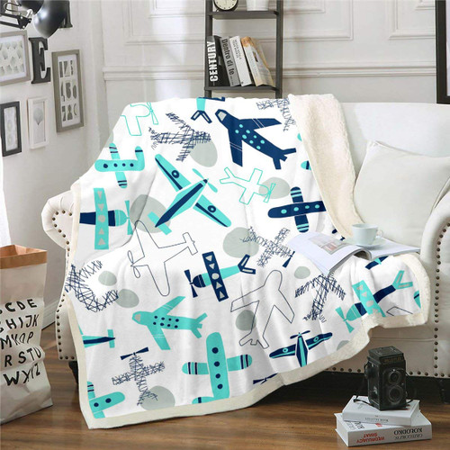 Erosebridal Kids Airplane Plush Bed Blanket Aircraft Pattern Blanket Throw Throw Size for Children Girls Boys Aviation Theme Cartoon Style Sherpa Throw Teal Blue Fleece Blanket Nursery Bed Blankets Erosebridal Kids Airplane Plush Bed Blanket Aircraft Pattern Blanket Throw Throw Size for Children Girls Boys Aviation Theme Cartoon Style Sherpa Throw Teal Blue Fleece Blanket Nursery Bed Blankets