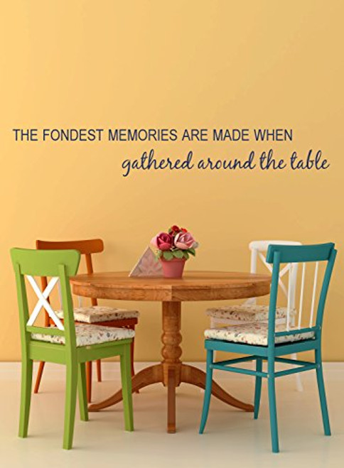 The Fondest Memories Are Made When Gathered Around the Table Vinyl Wall Decal Sticker - 48" W x 7" H (Navy Blue) The Fondest Memories Are Made When Gathered Around the Table Vinyl Wall Decal Sticker - 48" W x 7" H (Navy Blue)