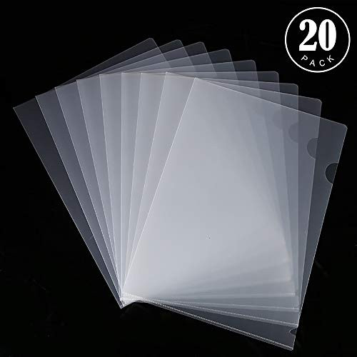 Gaiatop Project Folders, Pack of 20 Clear Document Folders Pocket Paper Jacket Sleeves A4 Letter Size