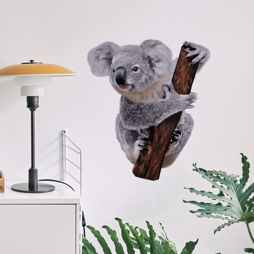 RoyoLam Lifelike Koala On The Tree Wall Decal Nursery Animal Wall Sticker Removable Peel and Stick Waterproof Wall Art Decor Stickers for Kids Baby Classroom Living Room Playing Room Bedroom