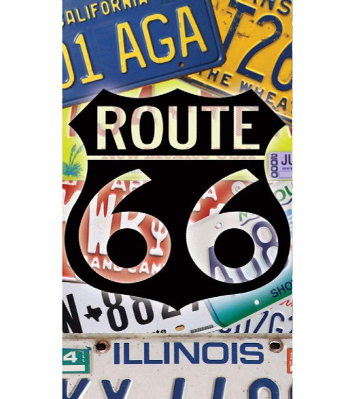 Signs 4 Fun STKR36 Route 66 License Plates Sticker, Black