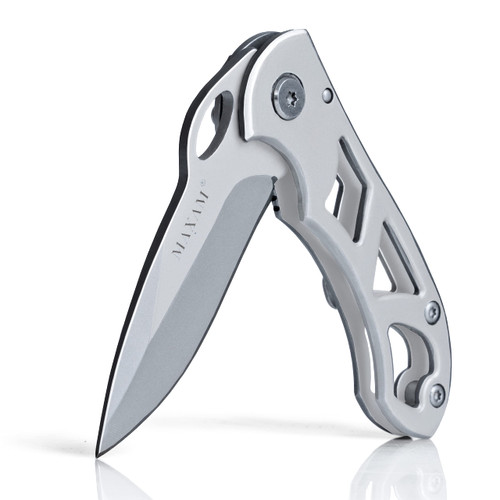 Maxam Folding Pocket Knife - Stainless Steel Blade, Handle, Frame Lock - Small Tactical Knife with Clip