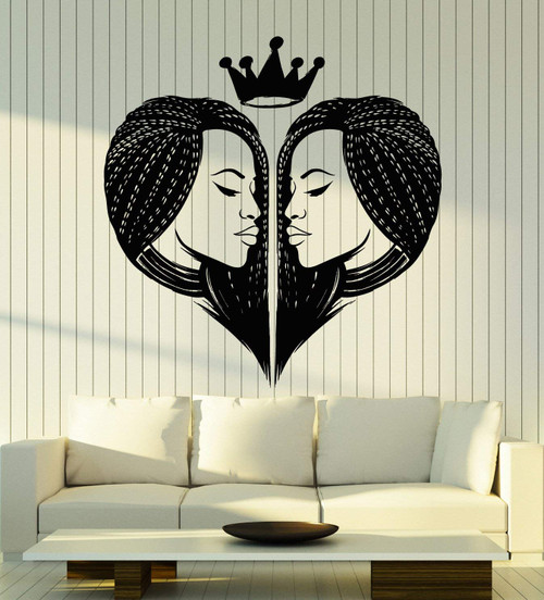 Vinyl Wall Decal Heart African Beautiful Woman Girl Head Hair Afro Crown Stickers Mural Large Decor (g5484) Black Vinyl Wall Decal Heart African Beautiful Woman Girl Head Hair Afro Crown Stickers Mural Large Decor (g5484) Black
