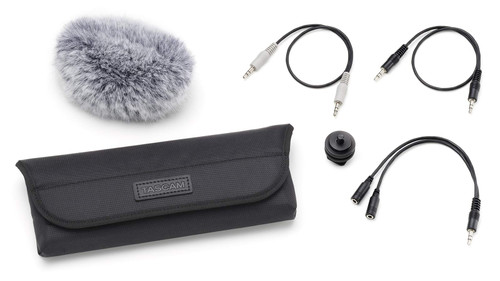 Tascam AK-DR11CMKII Microphone Windscreen, Cold Shoe Mount, I/O cables, Soft Bag,Black